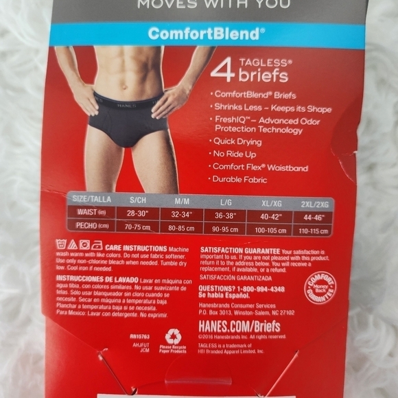 HANES TAGLESS STRETCH COTTON KNIT BRIEFS. 2 - 4 pack. Size 2XL. New in B… - Picture 3 of 5